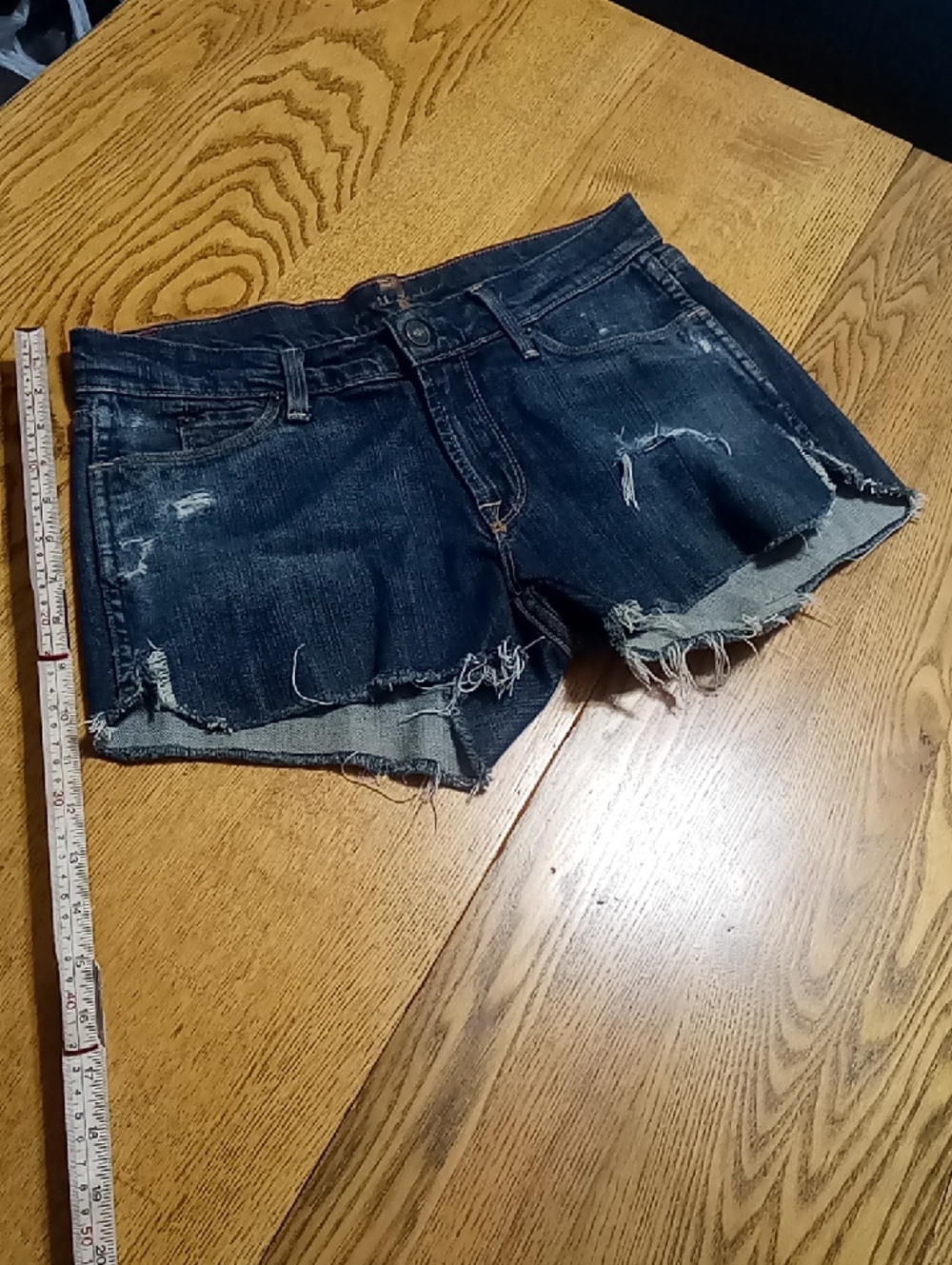 7 FOR ALL MANKIND Womens Jean Shorts 30 BLUE Cutoffs Denim Preowned  Used